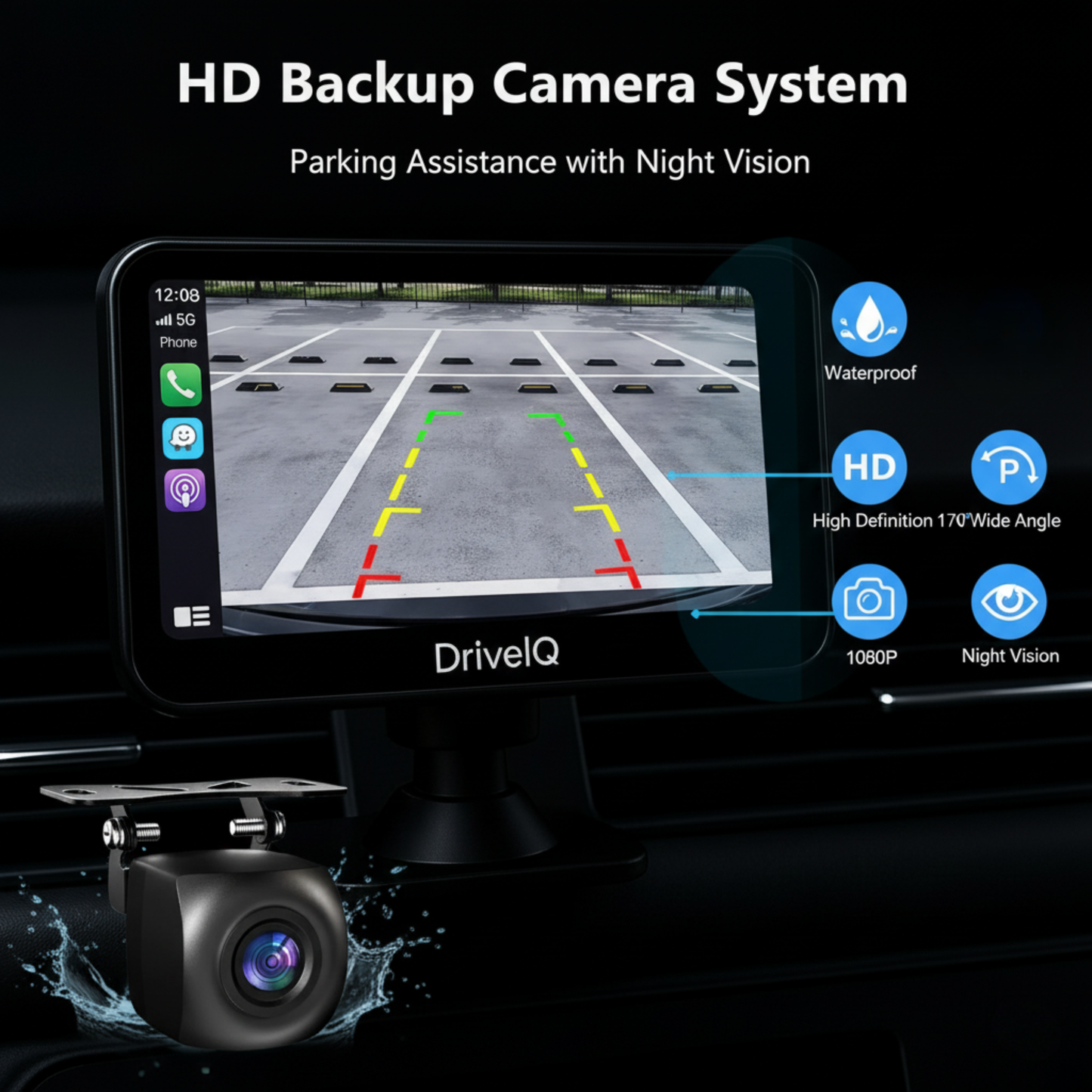 DriveIQ Wireless CarPlay & Android Auto Screen